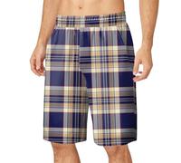 DUHENWU Pantaloni da pigiama da uomo estivi a quadri, corti con tasche con elastico in vita, comodi, traspiranti, per il tempo libero, morbidi, sottili, casual, da notte, O1 blu, XXL