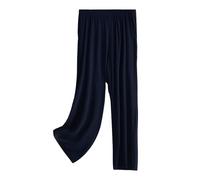 DUHENWU Pantaloni lunghi da uomo, in vita elasticizzata, per autunno e inverno, alla moda, per il tempo libero, leggeri, morbidi, elasticizzati, da notte, O blu scuro, XXL