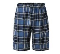 DUHENWU Pigiama da uomo, boxer a quadri, pantaloni corti per il sonno, morbidi e traspiranti, estivi, per il tempo libero, morbidi, casual, da uomo, O blu., 3XL