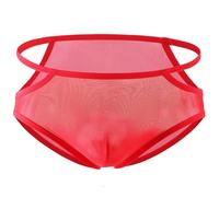 DUHENWU Slip da uomo traspiranti mutande da uomo a vita bassa bikini a rete sexy biancheria intima trasparente boxer in seta di ghiaccio traspirante mesh ad asciugatura rapida pantaloncini sportivi,