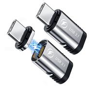 DuHeSin Adattatore magnetico USB C, 2 pezzi, 24 pin magnetico USB C adattatore dritto con carica 100w USB3.1 10Gbps 4K 60Hz per Thunderbolt 3 MacBook Pro/Air e altri dispositivi di tipo C