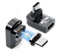 DuHeSin Adattatore magnetico USB C da 240 W, (2 pezzi), ad angolo retto, 24 pin, con USB 4, 40 Gbps, 8 K, 60 Hz, per Thunderbolt 3/4, MacBook Pro/Air, switch e altri dispositivi di tipo C