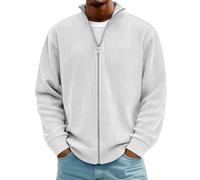 DUHGBNE Felpa Uomo con Zip e Cappuccio Invernale Giacca Utility in Pile di Canapa con Collo Alto e Cerniera Frontale Design Asimmetrico Dettagli Riflettenti Pesante Felpa casa Uomo