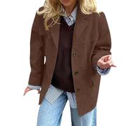 DUHGBNE Trench Donna Autunnale Giacca in Pelle Scamosciata, Giacca da Esterno Marrone in Similpelle, Autunno 2025, Trendy, Oversize Tailleur Eleganti Donna Lunga Autunnale Bici Città