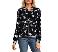 DUHGBNE Trench Donna Corto Women's Long Sleeve Sequined Long Sleeve Cardigan Jacket Top Sequined Baseball di Mare Giacca di Giacca Elegante Autunnale con Cappuccio Donna