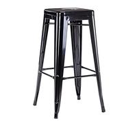 Duhome 1 Sgabello da bar in metallo nero impilabile altezza del sedile 77 cm robusto e intramontabile selezione colore 665D, colore:nero, materiale:metallo
