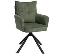Duhome Sedia per Sala da Pranzo Poltrona Girevole in Velluto a Coste, Sedia Girevole a 360° Sedia da toletta Sedia da Computer per Sala da Pranzo Soggiorno Cucina (Verde)