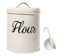 Duiaynke Barattolo di latta rustico per farina, 5 l, contenitore in latta con coperchio sigillato