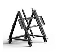 Duiliuu Supporto TV mobile a bassa altezza, supporto TV basso con ruota per TV da 26-65 pollici, altezza regolabile, angolo di visione regolabile da 36° a 68°, max 50 kg, VESA 600 × 500, supporto