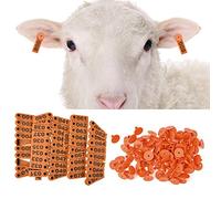 DUIMIMI 1-100 Marchio auricolare per bestiame contrassegnato sequenziale Materiale TPU affidabile Colore brillante Adatto universale per capre Pecore Maiale Gestione (Naranja)