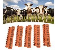 DUIMIMI 100 Pezzi TPU Etichetta Auricolare per Bestiame da 001 a 100 Numero Giallo Brillante Durevole Chiodo in Rame per Maiale Mucca Pecora Capra Allevamento di Animali da (Arancia)