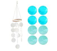 DUINIU 1 Bianco Shell Carillon di Vento E 8 Pezzi di Doppio Foro Shell Pezzi, Oceano Vento Decorazioni, Shell Dream Catcher, Adatto per Giardino E Cortile Decorazione.