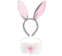 DUINIU 1 Pezzo di Fascia per Orecchie di Coniglio E 1 Naso, Simpatico Copricapo in Peluche, Accessori per Abiti da Festa, Accessori per Feste, Fascia per Giochi di Ruolo.