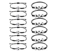 DUINIU 12 Braccialetti da Calcio, Corde Regolabili Tessute A Mano, Accessori per I Fan della Squadra, Regali per Gli Amici.