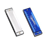 DUINIU 2 Pezzi di Armonica A 10 Fori, con Scatola di Immagazzinaggio 2 Pezzi, Suonare Strumenti Musicali, Armonica in Metallo, Armonica Dolce.