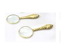 DUINIU 2 Pezzi di Lenti d'Ingrandimento Dorate, Lenti in Vetro Ad Alta Risoluzione, Adatte per La Lettura di Carte E L'Identificazione di Gioielli.