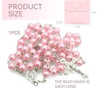 DUINIU 2 Rosario A Croce con Tasche Portagioie, Lunghe Catene di Preghiera Fatte A Mano, Accessori Religiosi per Commemorare La Fede, L'Eucaristia E Altre Scene Rituali.