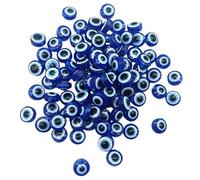 DUINIU 250 Malocchio Perline Fatte A Mano, Materiali Gioielli Fai da Te, Devil Eye Perline, Perle di Resina Fatti A Mano, Decorazioni Braccialetto (Blu, 6Mm).