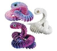 DUINIU 3 Pezzi di Giocattoli Vipera, Modelli di Animali di Simulazione, Serpenti Giocattolo per Bambini, Adatti Ai Bambini per Giocare E Collezionare (Viola, Bianco, Colore Caramelle).