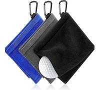 DUINIU 4 Pezzi di Asciugamani da Golf, Assorbente in Microfibra, Mini Formato Portatile, con Moschettone, Adatto per Borse da Golf, Fitness, Sport.