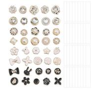 DUINIU 40 Pezzi di Spille con Scollo, 36 Pezzi di Adesivi Antiriflesso, Spille Senza Cuciture, Spille con Bottoni per Abbigliamento Femminile, Adesivi Invisibili per Il Seno.