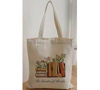 DUINIU Borsa in Tela con Fiori per Libri da 1 Pezzo E Borsa con Cerniera da 1 Pezzo, Borsa per La Spesa con Motivo per Libri di Letteratura E Arte, Borsa per La Spesa per Andare A Scuola.