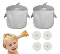 DUINIU Borse Sospese da Bagno da 2 Pezzi E 4 Ventose, Reti Portaoggetti per Vasca da Bagno, Borse per La Finitura della Toilette, Accessori per Doccia-Reti Sospese.