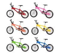 DUINIU Mini Giocattolo da 6 Pezzi, Bici da Dito, Ornamenti Creativi per Bici in Metallo, Modelli di Bici di Simulazione, Piccoli Ornamenti da Tavolo