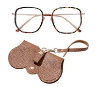 DUINIU Occhiali Da 1 Pezzo, Borsa Per Occhiali Da Sole Da 1 Pezzo, Occhiali Anti-Luce Blu,Con Motivo Leopardato Alla Moda,Custodia Semplice E Carina.