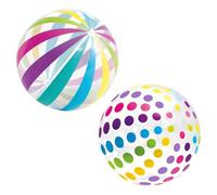 DUINIU Pallone da Spiaggia Gonfiabile Colorato da 2 Pezzi, Motivo A Strisce Punteggiate, Pallone da Spiaggia Carino Creativo, Pallone da Spiaggia Divertente, Giocattolo da Spiaggia Galleggiante.