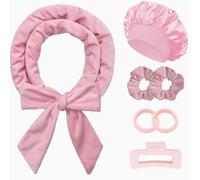 DUINIU Set Da 7 Pezzi Berretto Da Notte Elastico, Ferro Arricciacapelli Vellutato Senza Calore, Non Danneggia La Piastra Per Capelli, Fermaglio Per Capelli, Capelli Corti.