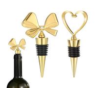 DUINIU Tappi per Bottiglie di Vino con Fiocco d'Amore da 2 Pezzi, Tappi per La Conservazione E La Chiusura del Vino, Riutilizzabili, Adatti per Vino Rosso E Champagne.