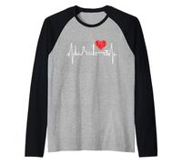 Duisburg Skyline Battito del Cuore Germania Amo Duisburg Maglia con Maniche Raglan
