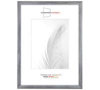Duisburger-Rahmen24 DR24 Cornice 18x24 (Grigio Sfocato) su Misura, Telaio in Legno MDF Largo 35 mm Incluso Vetro Sintetico antiriflesso, Parete Posteriore Stabile, perni da Piegatura e Ganci
