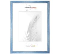 Duisburger-Rahmen24 DR24 Cornice 25x70 (Azzurro Sfocato) su Misura, Telaio in Legno MDF Largo 35 mm Incluso Vetro Sintetico antiriflesso, Parete Posteriore Stabile, perni da Piegatura e Ganci