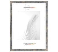 Duisburger-Rahmen24 DR24 Cornice 30x35 (Blu Argento Oro) su Misura, Telaio in Legno MDF Largo 35 mm Incluso Vetro Sintetico antiriflesso, Parete Posteriore Stabile, perni da Piegatura e Ganci