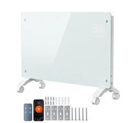Duisech - Termoconvettore da 2500 W, Wi-Fi, termostato, frontale in vetro | Per soggiorno, camera da letto e ufficio - 2500W, 5-50°C, controllo app, telecomando, timer 24h e ruote