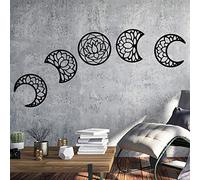 duisoad 5 Pezzi Fasi Lunari di Legno Decorazione, Decorazione da Parete con Fase Lunare per Soggiorno, Camera da Letto, Decorazioni per la Casa