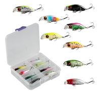 duisoad 8 esche da pesca, esche artificiali per trote, wobbler, crankbait, wobbler, wobbler, per acqua salata, acqua dolce, trota, pesce persico, salmone
