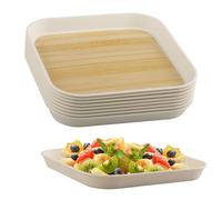 duisoad 8 Pezzi Vassoio Antiscivolo da Portata, Vassoio da Portata Infrangibile Vassoi Servizio Rettangolari per Feste, Bar, Ristoranti, Matrimoni