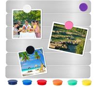 DUJEQM Lavagna Magnetica da Parete - 6 Pezzi Bacheca Magnetica con 10 Magneti Colorati, Strisce Magnetiche Autoadesivo Lavagna Magnetica Frigo per Calamite Calendari Fotografica Casa Ufficio Cucina