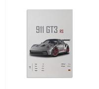 Dujoi Poster con auto 911 GT3RS, stampa artistica da parete con auto da corsa, vintage, stampa artistica da uomo, stampa artistica su tela 911, senza cornice, stile 30 x 45 cm