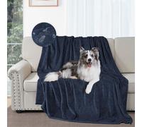 DUJUIKE Coperta Da Letto Impermeabile, Coperta Per Cani In Flanella Impermeabile, Adatta Per La Protezione Di Letti, Divani E Mobili, Morbida Coperta Multifunzionale Double Face (102x152 cm, Blu Navy)