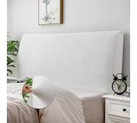 DUJUIKE Copertura Per Testiera, Fodera per Testiera Del Letto Tessuto in Velluto Elasticizzato, copertura protettiva con fondo elastico per la decorazione del letto (Bianco, 200cm-220cm)