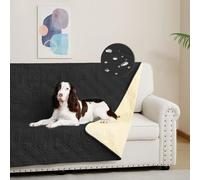 DUJUIKE Copridivano 100% impermeabile per cani, coperta per animali domestici, protezione per mobili per bambini e animali domestici, con fondo antiscivolo, per 3 posti (nero, 173-208 cm (1 confezione
