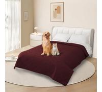 DUJUIKE Copridivano 100% impermeabile per cani, coperta per animali domestici, protezione per mobili per bambini e animali domestici, con fondo antiscivolo, per 3 posti (Rosso, 208 x 260 cm)