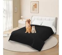 DUJUIKE Copridivano 100% impermeabile per cani, coperta per animali domestici, protezione per mobili per bambini e animali domestici, con fondo antiscivolo, per 3 posti (Nero, 208 x 208 cm)
