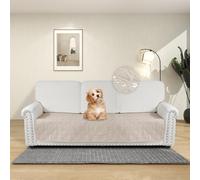 DUJUIKE Copridivano 100% impermeabile per cani, coperta per animali domestici, protezione per mobili per bambini e animali domestici, con fondo antiscivolo, per 3 posti (Crema, 76 x 180 cm)