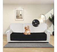 DUJUIKE Copridivano 100% impermeabile per cani, coperta per animali domestici, protezione per mobili per bambini e animali domestici, con fondo antiscivolo, per 3 posti (Nero, 76 x 180 cm)