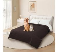 DUJUIKE Copridivano impermeabile, Coperta 100% impermeabile per cani, telo impermeabile divano, Copriletto impermeabile per cani,gatti, fondo antiscivolo (Marrone, 208-260cm(1 Pack))